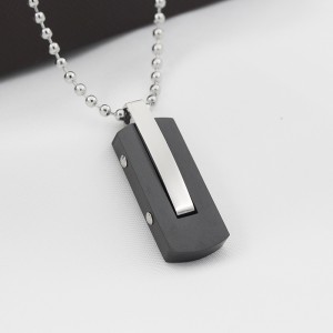 الجملة الفولاذ المقاوم للصدأ اثنين من لهجة قلادة قلادة تصفيح