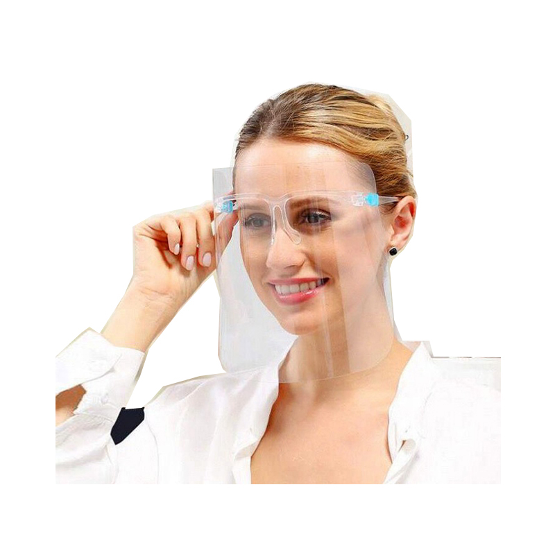 واقي نظارات واقية للوجه قابلة لإعادة الاستخدام ومضاد للضباب واقي للوجه واقي بلاستيكي مع نظارات