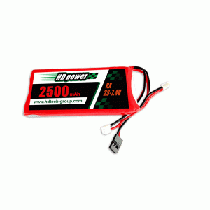 HD POWER 2500mAh 3C 2S 7.4V بطارية LiPO لجهاز الاستقبال والإرسال