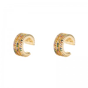 أزياء جديدة الأوروبية والأمريكية الرجال والنساء الأذن العظام كليب النحاس مايكرو مطعون اللون الزركونيوم بسيط الأذن كليب دون ثقب ا...