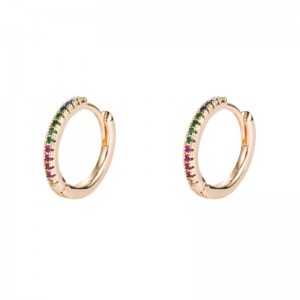 الأوروبي والأمريكي شخصية الأزياء الرياح الباردة مطعمة قليلا اللون الزركون النحاس مطلية بالذهب الأذن مشبك دائرة أقراط الهيب هوب ا...