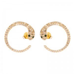 أقراط المنتج الأوروبي والأمريكي الأوروبي والأمريكي جديد القدر بالغت شخصية الأفعى الأفعى أقراط الصغرى مطعون الزركون الهيب هوب C- ش...