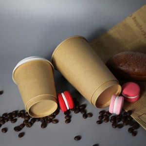 500 مل pe/Pla بطانة كأس ورق الحائط مزدوجة 16 أوقية كرافت