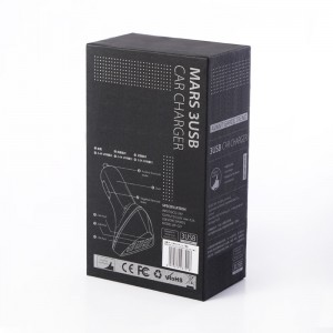 طباعة الحيوانات الأليفة نافذة شاحن سيارة usb كابل مربع فاخر أسود صناديق التعبئة والتغليف USB