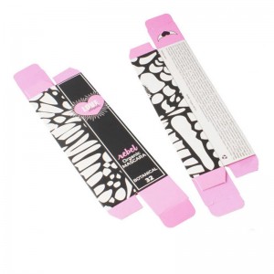 ورقة الفن الأسود والوردي رمش مربع الطباعة