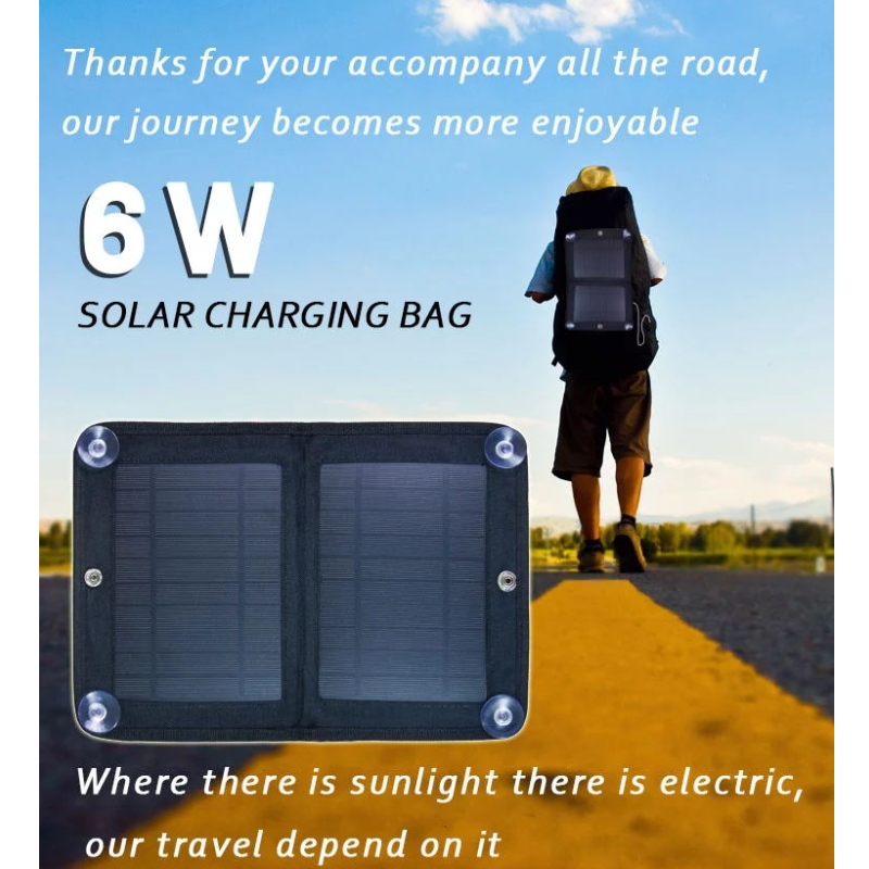 أسعار الجملة 6 واط قابلة للطي التكنولوجيا الجديدة الألواح الشمسية شحن محفظة لوحة للطاقة الشمسية حقيبة للهاتف المحمول