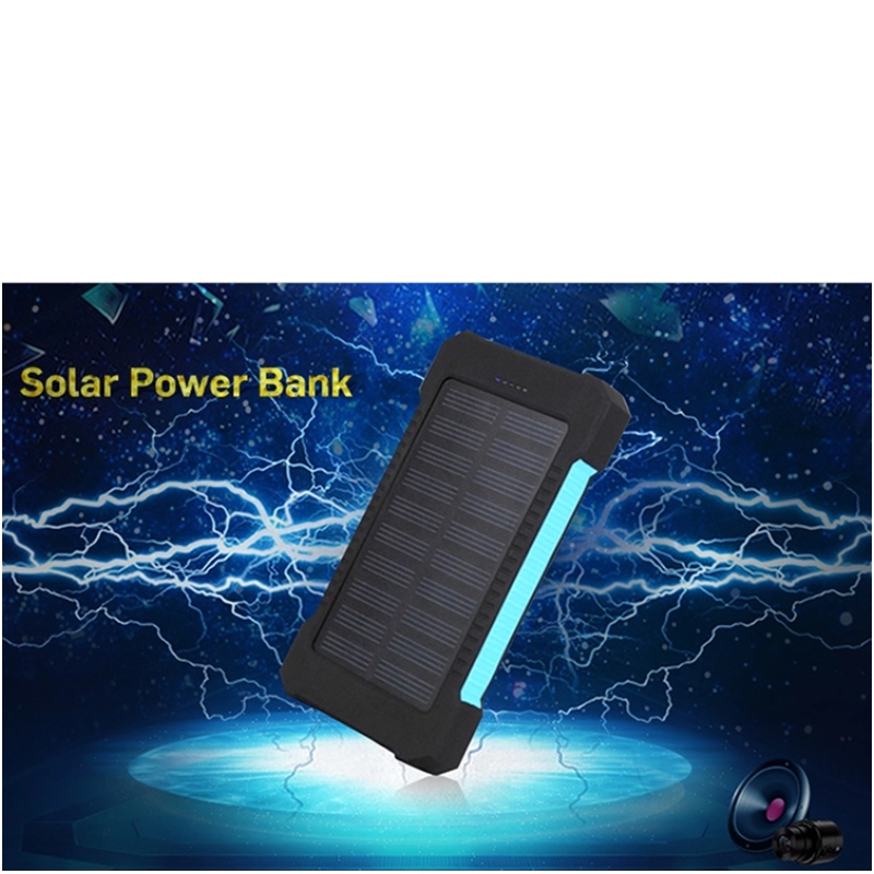 بنك الطاقة الشمسية المزدوج USB قوة البنك 20000MAH شاحن بطارية للماء لوحة للطاقة الشمسية المحمولة الخارجية مع ضوء الصمام