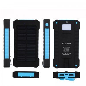 بنك الطاقة الشمسية المزدوج USB قوة البنك 20000MAH شاحن بطارية للماء لوحة للطاقة الشمسية المحمولة الخارجية مع ضوء الصمام