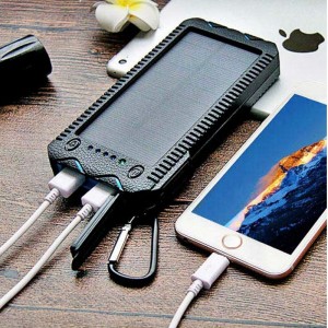 مقاوم للماء شاحن للطاقة الشمسية بطارية البنك الطاقة الشمسية قوة البنك 10000 مللي أمبير بانك بانك المحمولة مع لومن أدى ضوء الفيضانات ...