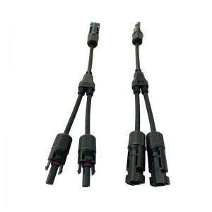 موصل الطاقة الشمسية الضوئية Y Type 2 فرع واحد إلى اثنين من المجموع ماء الذكور والإناث لوحة الكابلات الشمسية