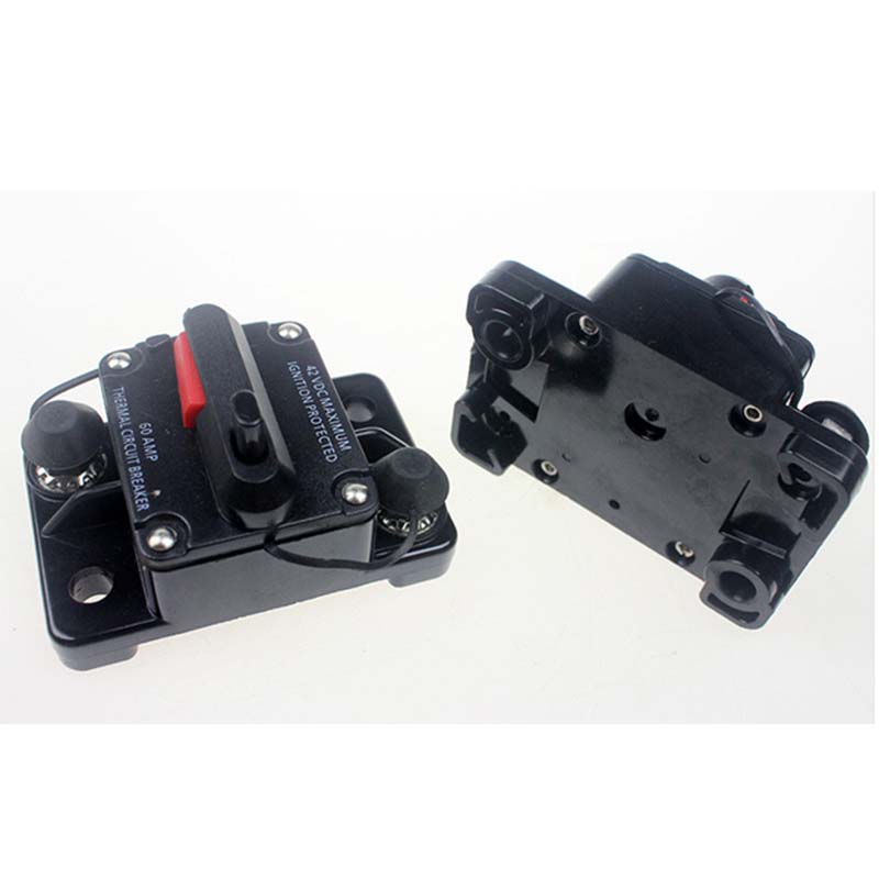 12 فولت 24vdc 60a 80a 100a 150a 200a 250a 300a أسود اللون المنزل الشمسي نظام الطاقة الشمسية الكسارة إعادة تعيين الصمامات العاكس