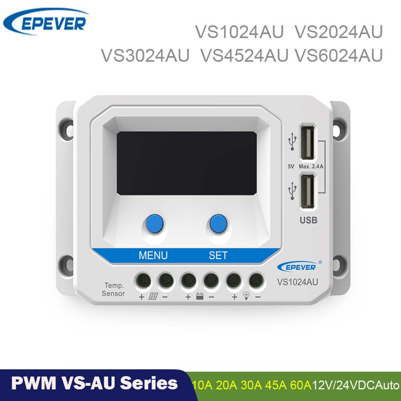 Epever PWM 60A45A30A20A10A شاحن للطاقة الشمسية تحكم 12 فولت 24 فولت السيارات الخلفية LCD لوحة للطاقة الشمسية منظم المزدوج USB ViewStar-au