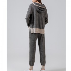 المألوف عارضة نمط الرياضة متماسكة سترة اثنين من قطعة هوديي مجموعة 69053 \\\\ ن