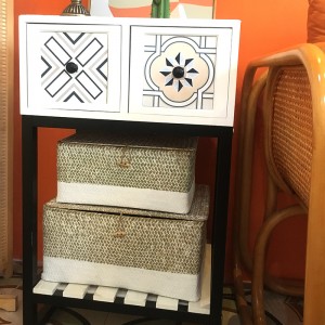 المربع المنسوجة الأعشاب البحرية مع التخزين المغطاة