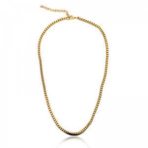 الفولاذ المقاوم للصدأ فراغ مطلية بالذهب مربع مربع قلادة