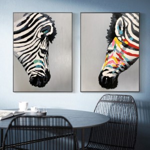 الجملة عالية الجودة نقية رسمت باليد قماش اللوحة الأسرة الحيوان الفن النفط الطلاء