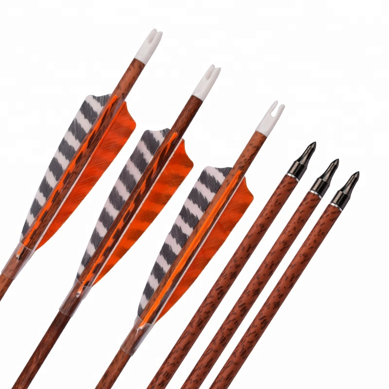 elong في الهواء الطلق 120077 ID6.2MM SP400 السهم الكربون الخشب الأحمر مع ريشة الرماية