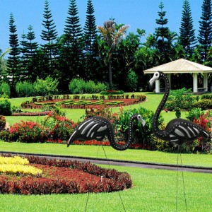 أسود هيكل عظمي ساحة فلامنجوس هالوين البلاستيك فلامنغوس ديكور العشب الحلي زومبي زخرفة زخرفة