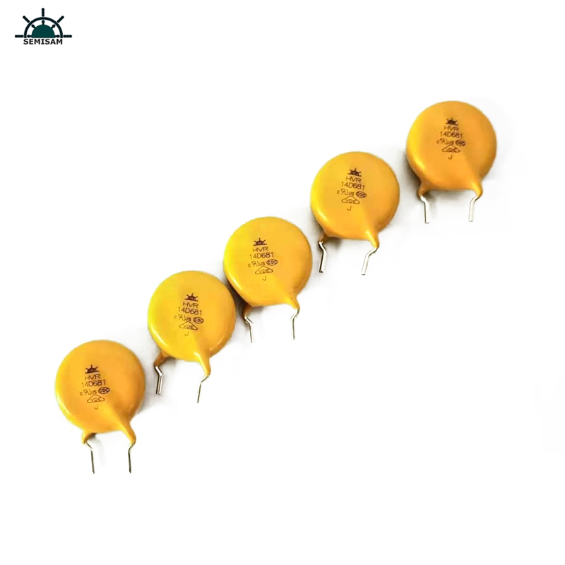 ODM OEM الصين زيادة صواعق جهاز واقية الأصفر الايبوكسي الراتنج قطر 14MM 14D681 زنك أكسيد فاريستور المقاوم