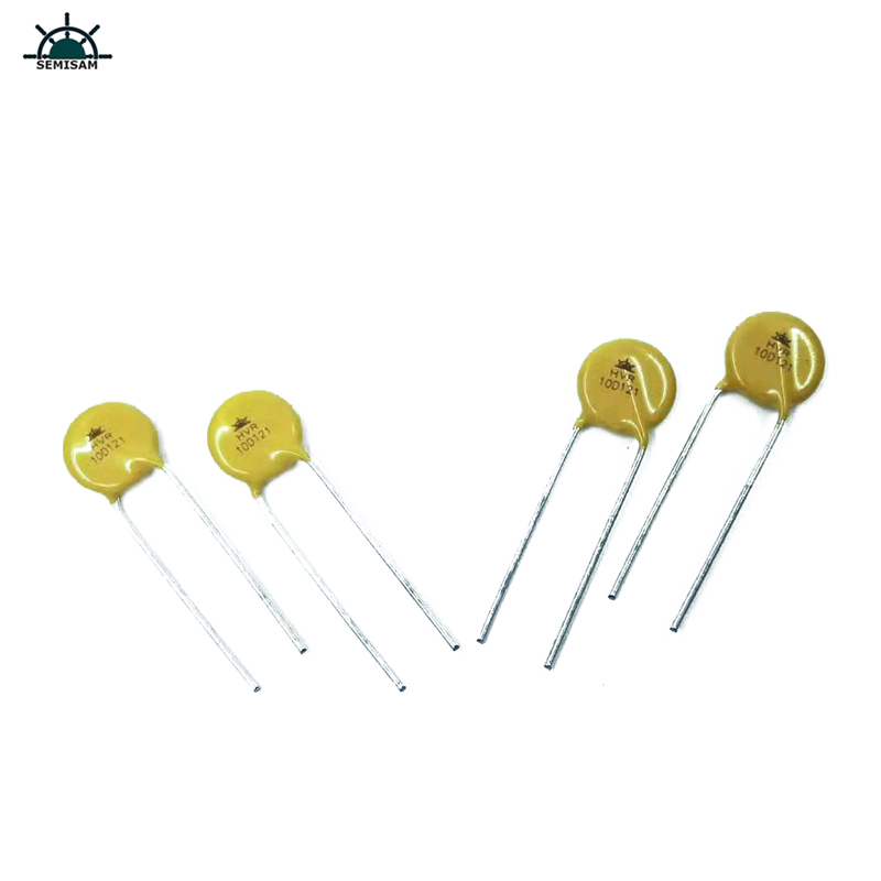 الصين المقاوم المورد ODM الأصفر السيليكون 10D121 قطرها 10 ملليمتر أكسيد المعادن varistor لمضاءة LED