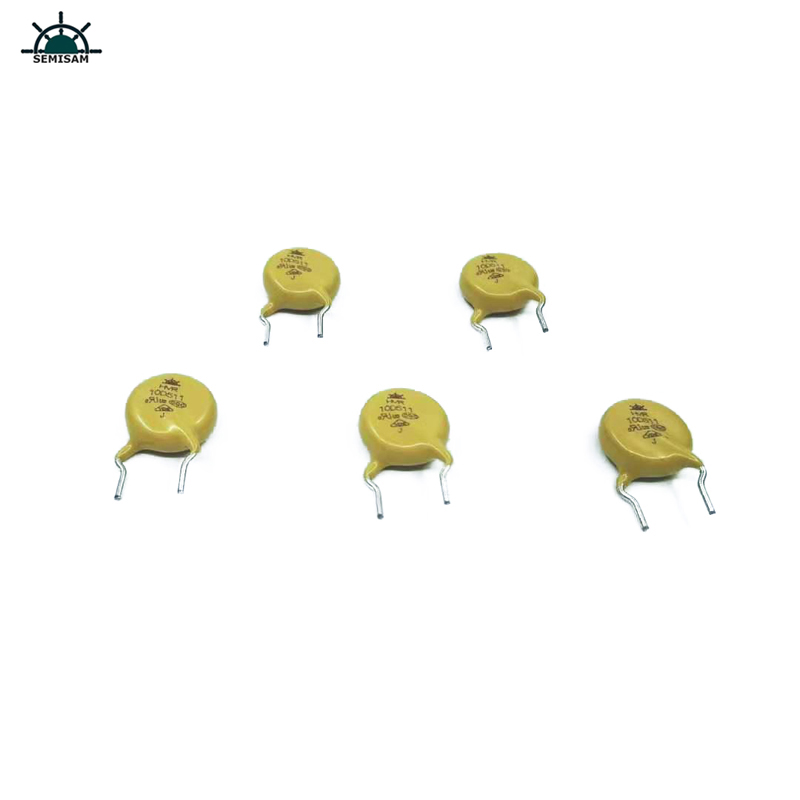 الصين مصنع الأصلي مصنع الالكترونيات السلبي، الأصفر mov 10mm HVR10D511K أكسيد الزنك varistor