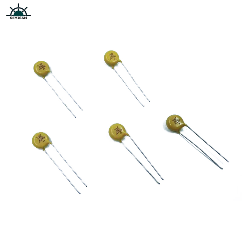 الصين مصنع odm الإلكترونية، الأصفر mov 7mm HVR07D621K أكسيد الزنك varistor للأجهزة المنزلية
