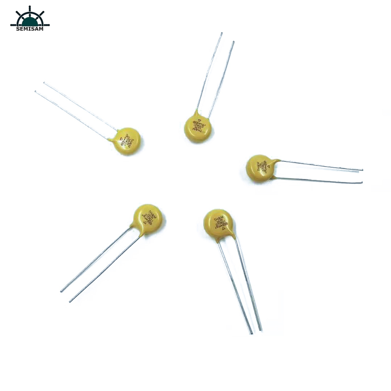 الصين مصنع odm الإلكترونية، الأصفر mov 7mm HVR07D621K أكسيد الزنك varistor للأجهزة المنزلية