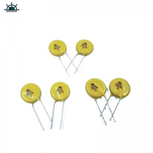 الصين ODM قوة كبيرة، واقية الرعد الأصفر mov 20mm 10٪ HVR20D681K أكسيد الزنك varistor لمعدات مزود الطاقة