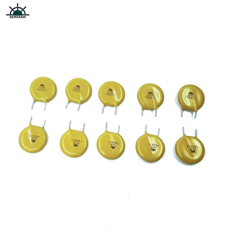 الصين مكونات الالكترونيات، الأصفر mov المقاوم 14mm 14d471 470 فولت zov antestrial varistor mov 5mm