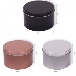 8 أوقية الصفيح الأسود شمعة جرة الروائح التعبئة والتغليف المعادن شمعة جرة 85 * 50 ملليمتر