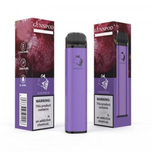 Gunnpod 2000 نفث مسبقا مليئة المتاح vape 1250mah البطارية e السجائر deive 18350 8 ملليلتر البخار كاتب كيت vs قزم بار 20 فلافس القلم جراب النفخة gunpod