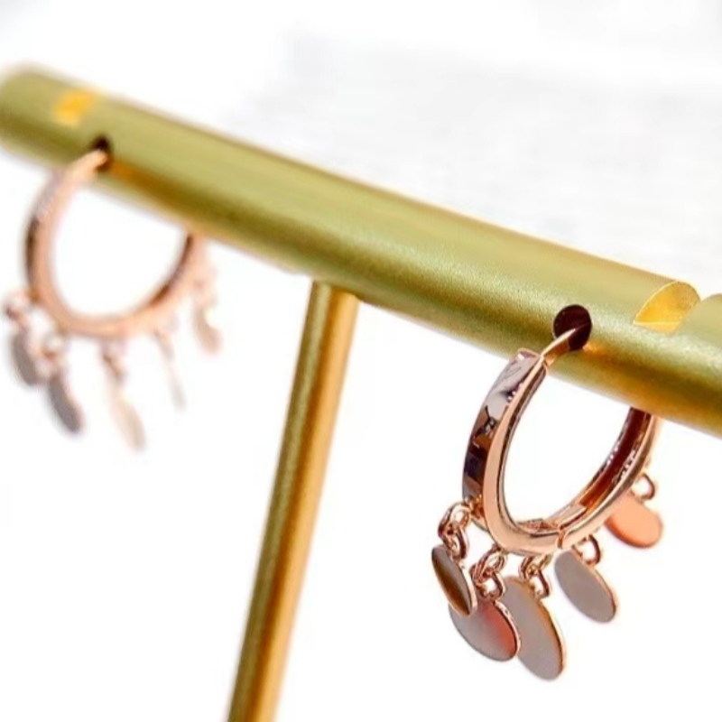 Tuochen المجوهرات مصنع تصميم جديد 18 كيلو الأصفر/rose الذهب القرط مجموعة هدية للنساء