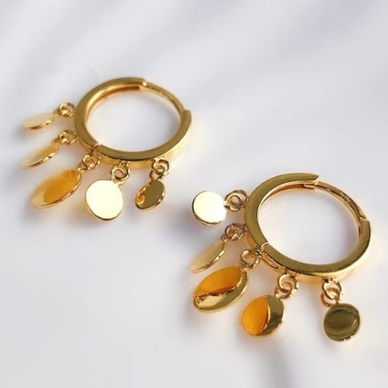 Tuochen المجوهرات مصنع تصميم جديد 18 كيلو الأصفر/rose الذهب القرط مجموعة هدية للنساء