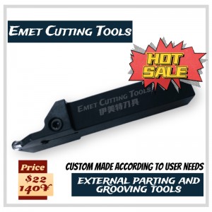 أدوات القطع EMET، أدوات تحول خارجية، أدوات فراق خارجية وحزاب، خاصة للتشغيل بالقطع، باستخدام ISCAR GIDA80-40 إدراج، GRGR/L2525-8، GRGR/L2525-6