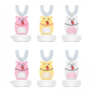 آمنة بالموجات فوق الصوتية سيليكون أطفال فرشاة أطفال فرشاة الأسنان الكهربائية مع متعة