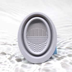 سيليكون ماكياج فرشاة تنظيف حصيرة، وعاء تنظيف فرشاة ماكياج طوي