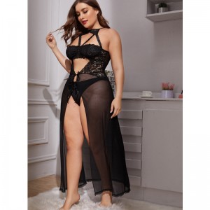 أسود تنورة طويلة منامة مثير