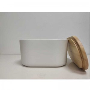 الجملة طويلة مع غطاء خشبي السيراميك الحجري صندوق الخبز