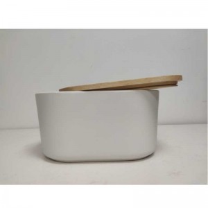 الجملة طويلة مع غطاء خشبي السيراميك الحجري صندوق الخبز