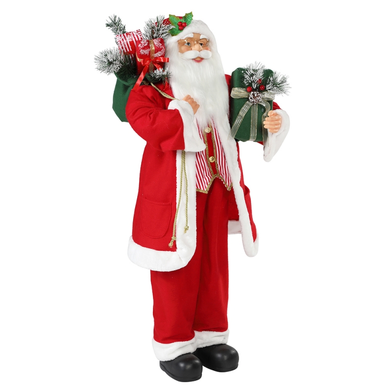 30 ~ 110CM عيد الميلاد الدائمة سانتا كلوز مع هدية حقيبة زخرفة الديكور عطلة التقليدية تمثال مجموعة عيد الميلاد