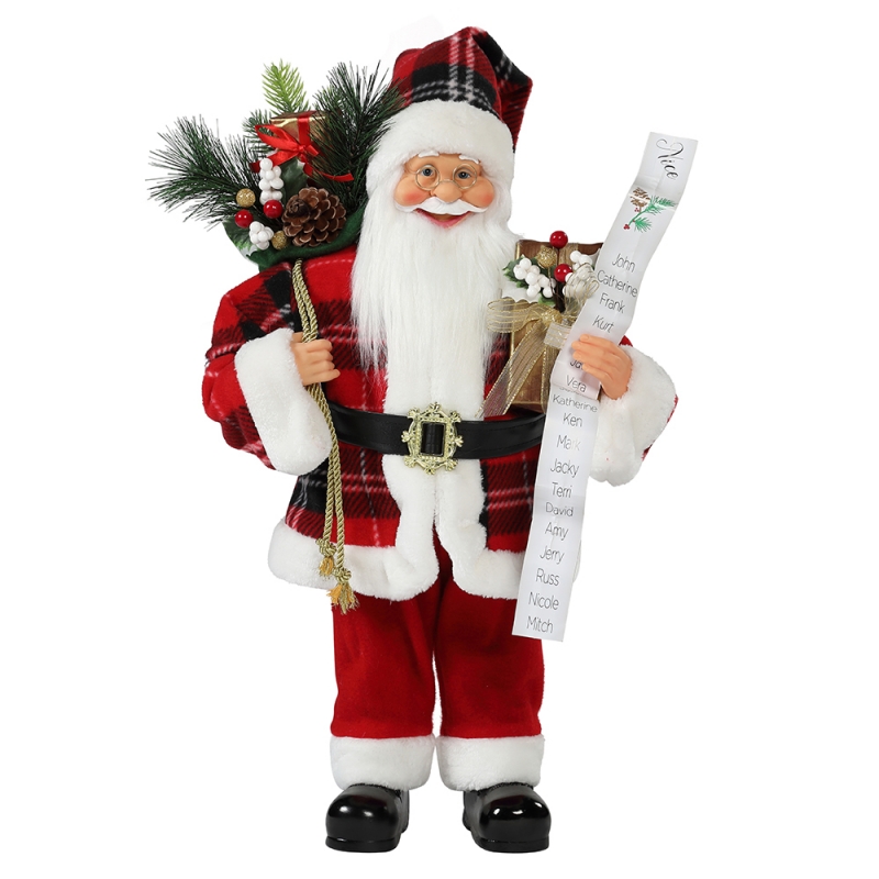 30 ~ 110 سنتيمتر عيد الميلاد سانتا كلوز مع هدية حقيبة زخرفة الديكور التقليدية عطلة تمثال مجموعة سلسلة عيد الميلاد