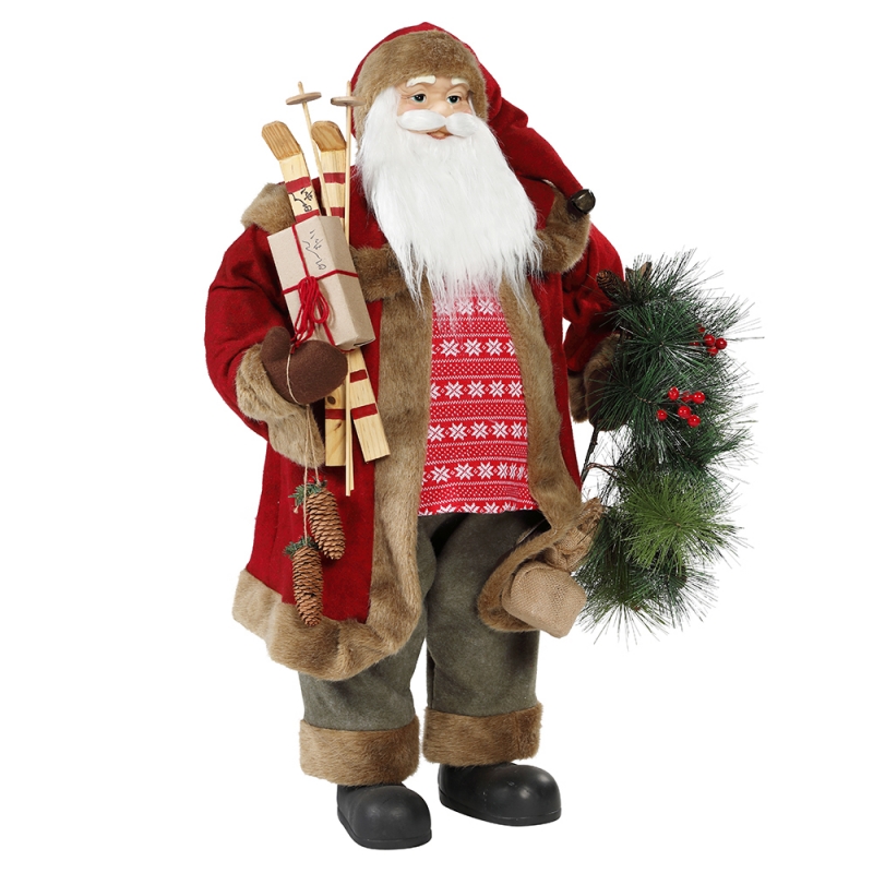 30 ~ 110 سنتيمتر عيد الميلاد الدائمة سانتا كلوز مع اكليلا زخرفة الديكور التقليدية التمثال مجموعة عيد الميلاد