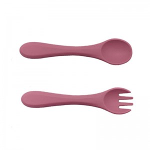 ملعقة سيليكون وشوكة لتغذية بادي، المرحلة الأولى الطفل الرضع ملاعق