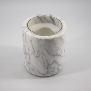 الرخام الطبيعي حجر الزجاج كوب شمعة حامل