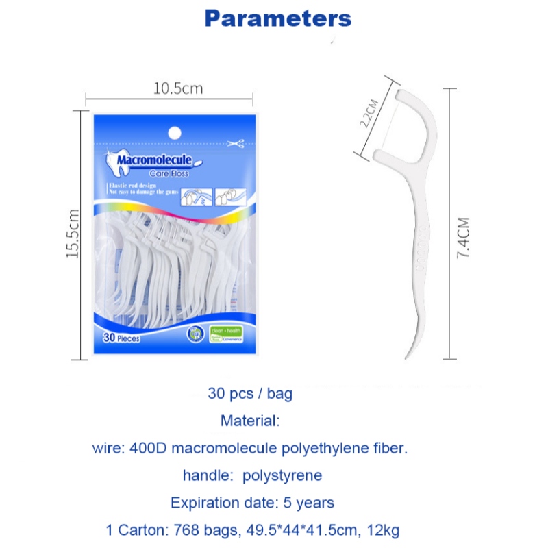 30 يختار جودة عالية macromolecule polyethylene الألياف الأسهم بالجملة oem التسمية الخاصة حقيبة أسنان الخيط اختيار