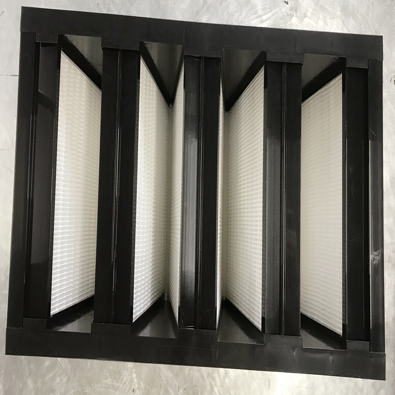 الكفاءة المتوسطة F7 إطار بلاستيكي 592 × 592X 292mm مصغرة مطوي مدمجة 4 V البنك HVAC فلتر الهواء