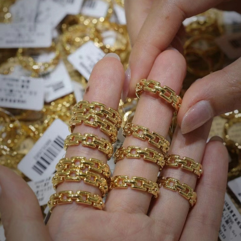 9K/10K/14K/18K ريال الذهب الدائري حلقة مجوهرات هدايا للنساء في الذهب الأصفر/white الذهب \\ ن وردة الذهب