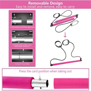 مجموعة بارات بيلاتس ، تمرين اليوغا المحمولة عصا بيلات مع حلقة قدم المقاومة ، معدات اللياقة البدنية