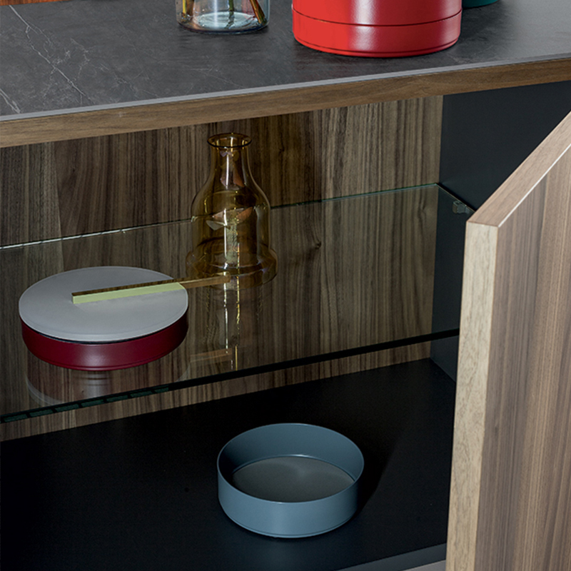 Nordic Modern Walnut Wood Sideboard Wooden Cabinet TV Gabinet Room