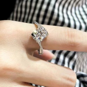 جاهز لشحن جودة عالية S925/18k/14k/10k الذهب مع moissanite/خاتم الخطوبة الماس الحقيقي